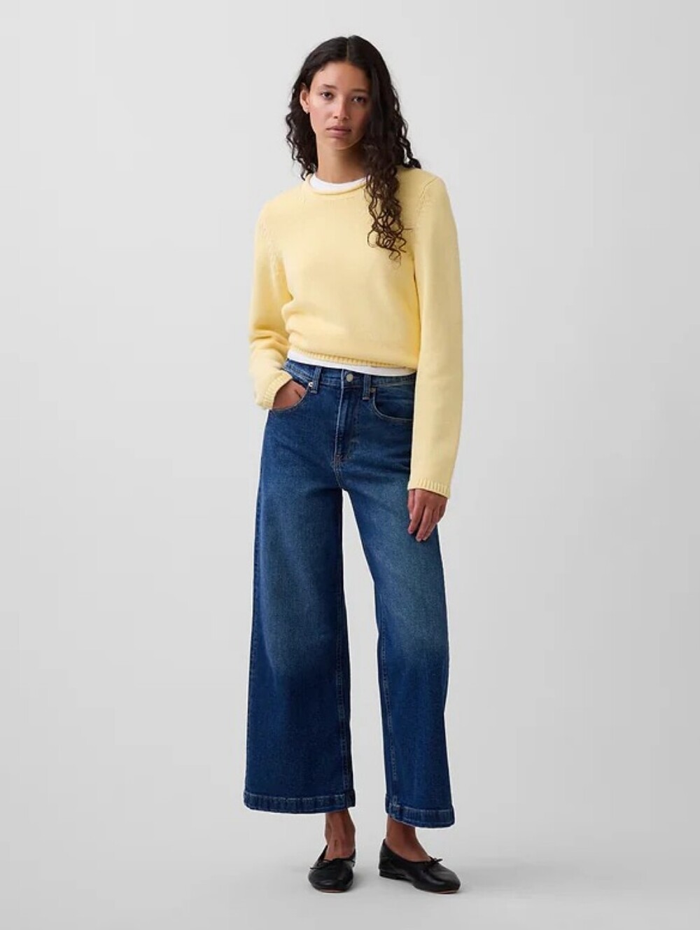 GAP High Rise Stride Wide-Leg Ankle Jeans Size 8s